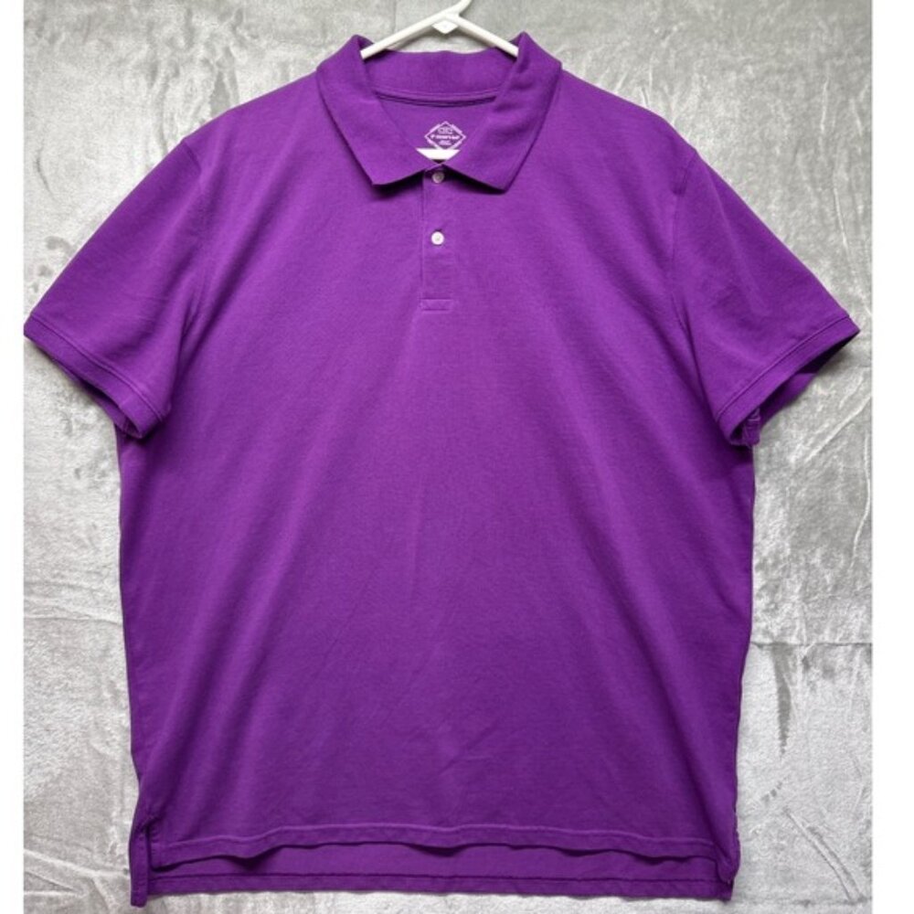 St Johns Bay Mens Purple Comfort Flex Classic Fit Short Sleeve Polo Shirt XL